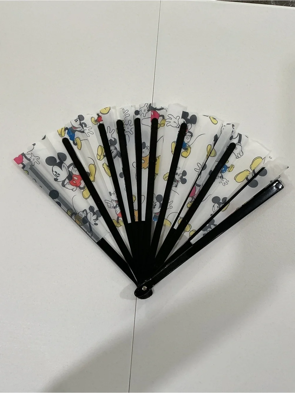 Mickey Mouse White Folding Hand Fan for Kids - Disney-Inspired
